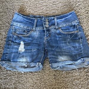 Rue21 Blue Distressed Jean Shorts